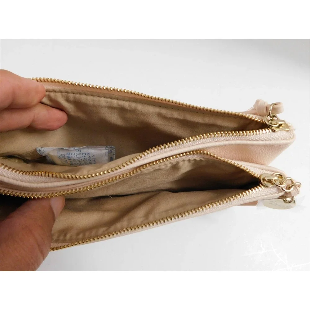 New‎ Chloe Parfums Light Pink Canvas Double Pouch Pochette Clutch Bag